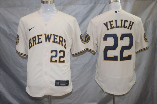 Milwaukee Brewers Christian Yelich #22 2020 Mlb White Jersey