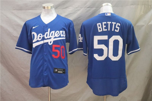 Los Angeles Dodgers Mookie Betts #50 2020 Mlb Navy Blue Jersey