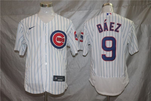 Chicago Cubs Javier Baez #9 2020 Mlb White Jersey
