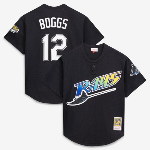 Men's Tampa Bay Rays Wade Boggs Mitchell & Ness Black  Batting Practice Jersey