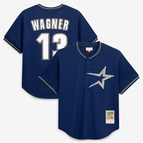 Men's Houston Astros Billy Wagner Mitchell & Ness Navy  Batting Practice Jersey
