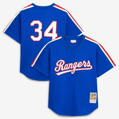 Men's Texas Rangers Nolan Ryan Mitchell & Ness Royal  Batting Practice Jersey