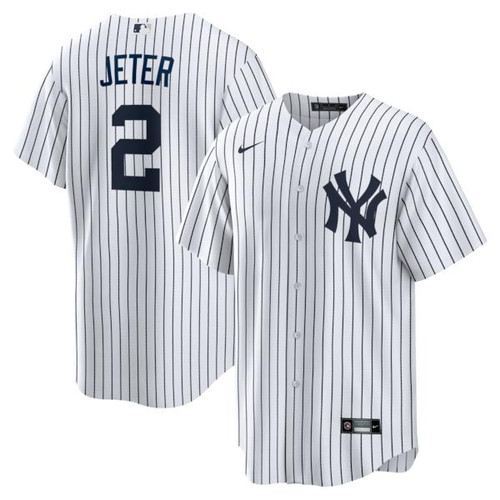 Men's New York Yankees Derek Jeter Nike White Home Retired Player Replica Jersey