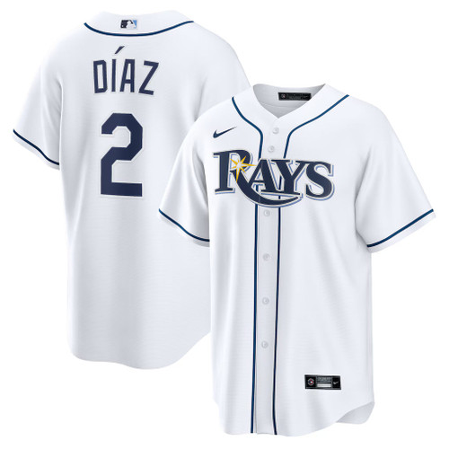 Tampa Bay Rays MLB Yandy Díaz Nike Home Replica Player Jersey – White