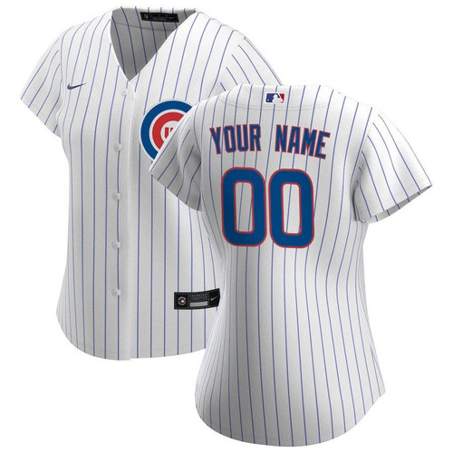 Womens Chicago Cubs Nike Replica Replica White Home Replica Custom Jersey