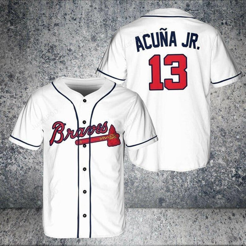 Ronald Acuna Jr #13 Atlanta Braves Fanmade AOP Baseball Jersey MLB All Over Print Baseball Jersey For Fans