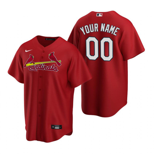 Mens St. Louis Cardinals #00 Any Name Alternate Red Jersey Gift With Custom Name Number For Cardinals Fans