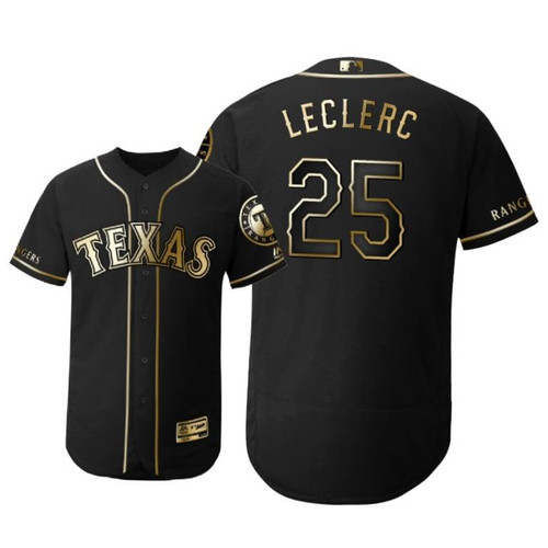 Texas Rangers #25 Jose Leclerc Mlb 2019 Golden Edition Black Jersey Gift For Rangers Fans