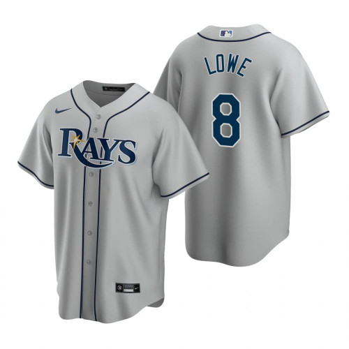Mens Tampa Bay Rays #8 Brandon Lowe Road Gray Jersey Gift For Rays Fans