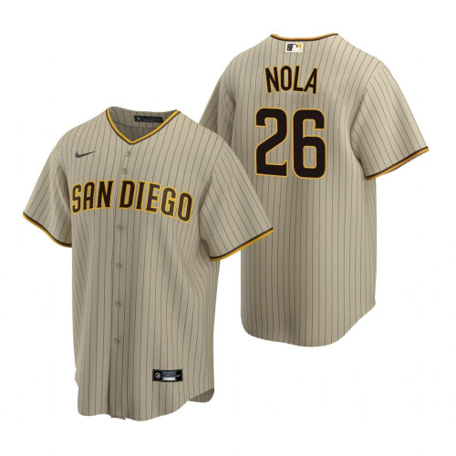 Mens San Diego Padres #26 Austin Nola 2020 Alternate Sand Brown Jersey Gift For Padres Fans