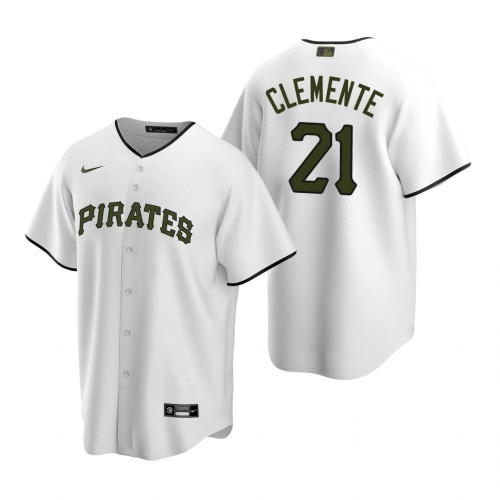 Mens Pittsburgh Pirates #21 Roberto Clemente 2020 Alternate White Jersey Gift For Pirates Fans