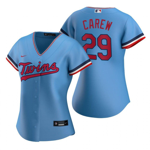 Womens Minnesota Twins #29 Rod Carew 2020 Light Blue Jersey Gift For Twins Fans