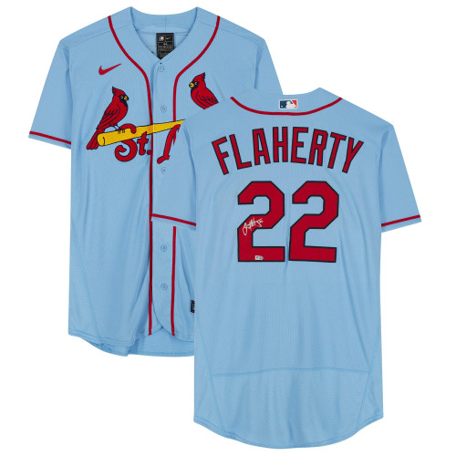 Jack Flaherty St. Louis Cardinals Fanatics  Autographed Light Blue Nike Replica Replica  Jersey