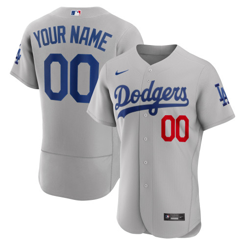 Los Angeles Dodgers Nike Replica Replica Replica Alternate  Custom Patch Jersey - Gray