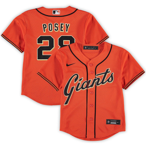 Preschool Buster Posey Orange San Francisco Giants Alternate Replica Player Jersey