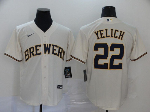 Milwaukee Brewers Christian Yelich #22 2020 Mlb White Jersey