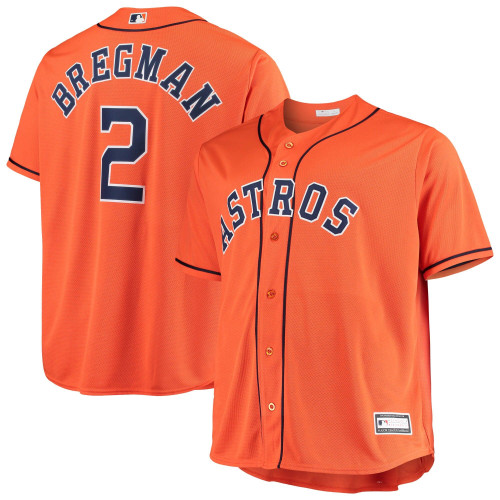 MenS Majestic Alex Bregman Orange Houston Astros Big & Tall Replica Player Jersey