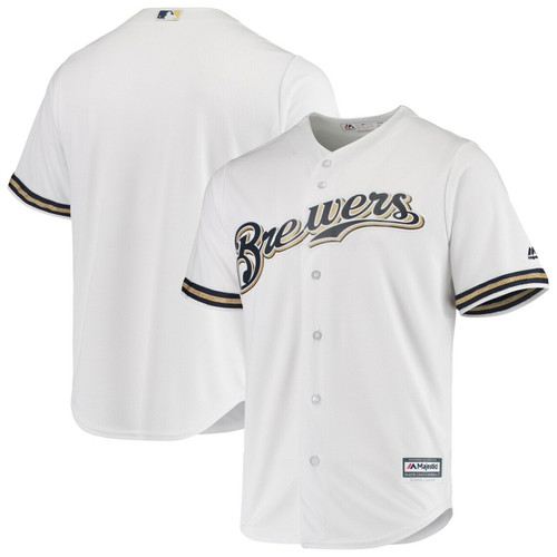 MenS Milwaukee Brewers Majestic White Team Official Baseball Jersey Mlb Baseball Jersey827