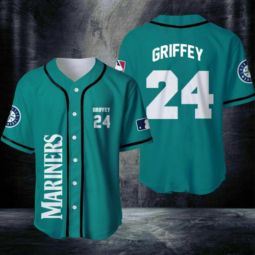 Ken Griffey Jr 24 Seattle Mariners All Over Print Baseball Jersey for Fans