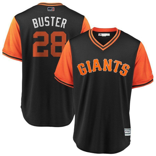 Buster Posey Buster San Francisco Giants Majestic Players Weekend Cool Base Jersey Black/Orange 2019