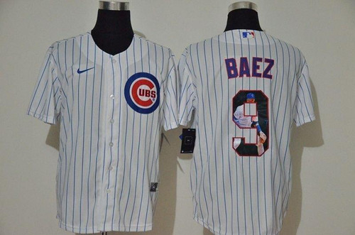 Chicago Cubs Javier Baez #9 2020 MLB White Jersey