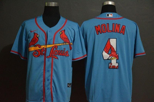 St. Louis Cardinals Yadier Molina 4 2020 MLB Blue Jersey