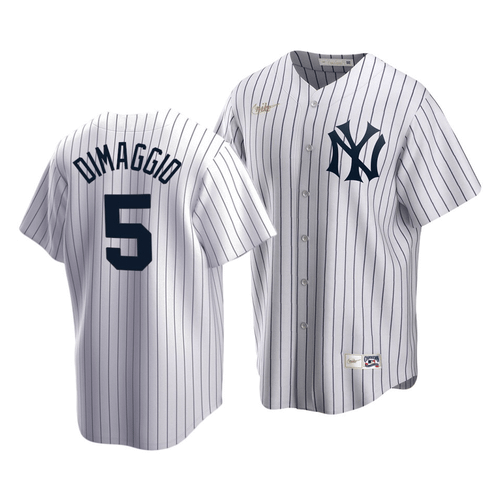 Men'S New York Yankees Joe Dimaggio #5 Cooperstown Collection White Home Jersey