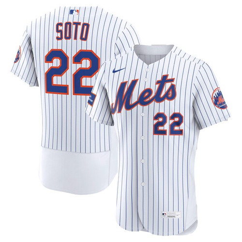 Men's New York Mets Juan Soto Nike White Home  Sponsor Patch Jersey