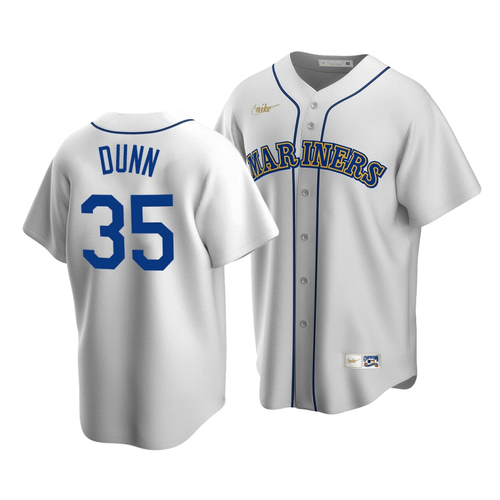 Men'S Seattle Mariners Justin Dunn #35 Cooperstown Collection White Home Jersey