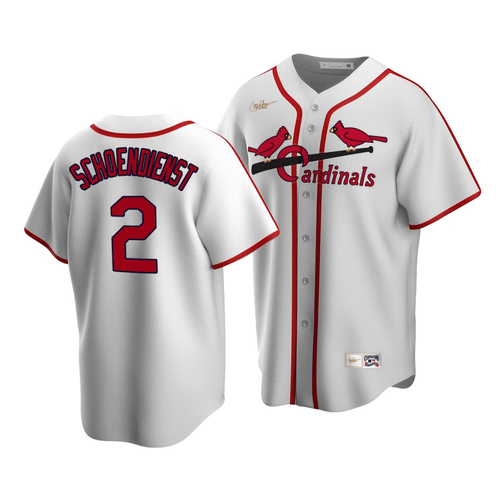 Men'S St. Louis Cardinals Red Schoendienst #2 Cooperstown Collection White Home Jersey