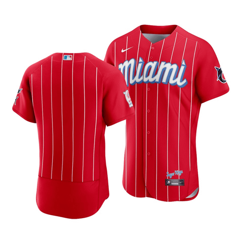 Men'S Miami Marlins 2021 City Connect Red  Jersey