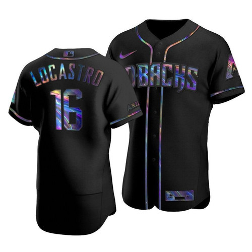 Men'S Arizona Diamondbacks Tim Locastro #16 Iridescent Logo Holographic Limited Jersey Black