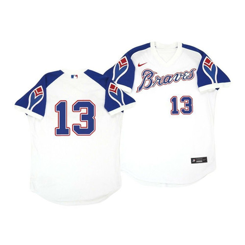 Atlanta Braves Ronald Acuna Jr. #13 Cooperstown White Throwback Home Jersey
