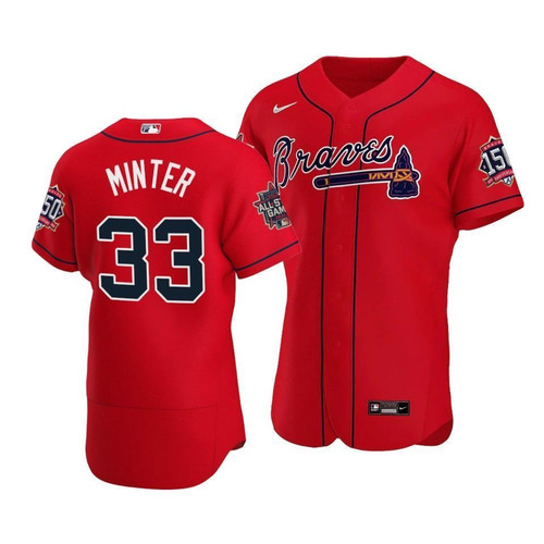 Atlanta Braves A.J. Minter #33 2021 Mlb All-Star Game Patch Alternate Jersey Red