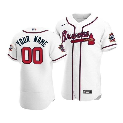 Atlanta Braves Custom #00 2021 Mlb All-Star Game Patch Home Jersey White