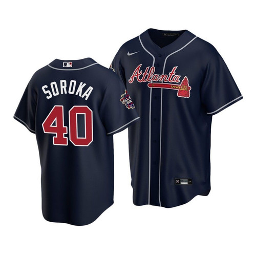 Atlanta Braves Mike Soroka #40 2021 Mlb All-Star Game Patch Jersey Navy