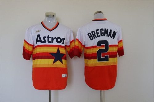 Houston Astros Alex Bregman #2 2020 Mlb Orange And White Jersey