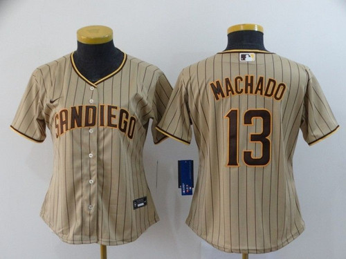 San Diego Padres Manny Machado #13 2020 Mlb Light Brown Womens Jersey
