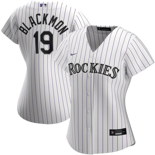 Colorado Rockies Charlie Blackmon #19 2020 Mlb Womens White Stripe Lines Jersey