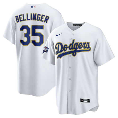 Men'S Los Angeles Dodgers Cody Bellinger White/Gold 2021 Gold Program Player Baseball Jersey Mlb Baseball Jersey64