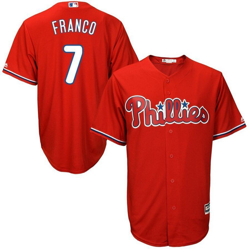 Maikel Franco Philadelphia Phillies Majestic Official Cool Base Player Jersey Scarlet 2019