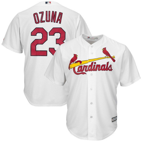 Marcell Ozuna St. Louis Cardinals Majestic Official Cool Base Player Jersey White 2019