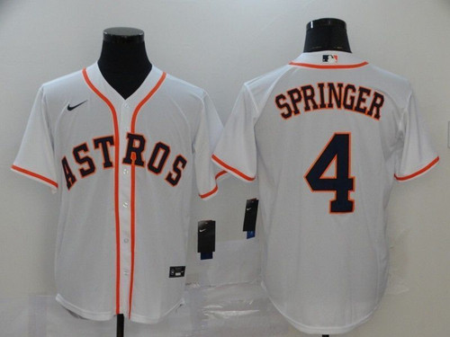 Houston Astros George Springer #4 2020 Mlb White Jersey