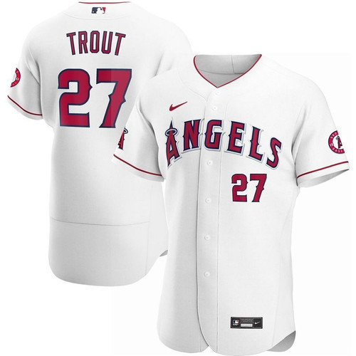 Los Angeles Angels Mike Trout #27 2020 Mlb White Jersey
