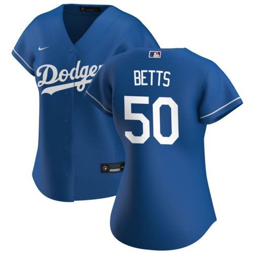 Los Angeles Dodgers Mookie Betts #50 2020 Mlb Navy Blue Womens Jersey