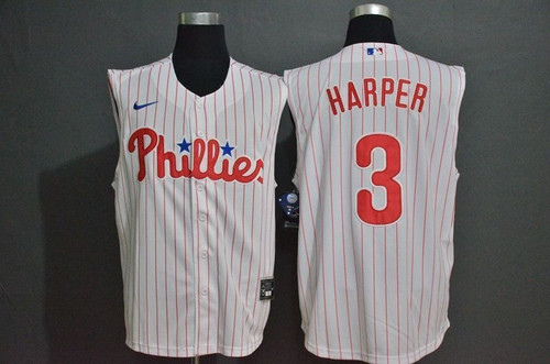 Philadelphia Phillies Bryce Harper #3 2020 Mlb White Jersey