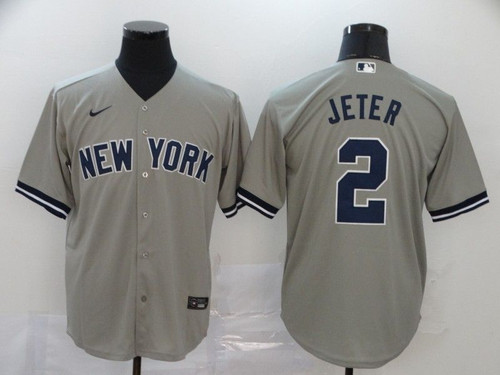 New York Yankees Derek Jeter #2 2020 Mlb Grey Jersey