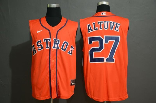 Houston Astros Jose Altuve #27 2020 Mlb Orange Jersey