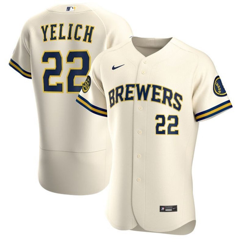 Milwaukee Brewers Christian Yelich #22 2020 Mlb White Jersey