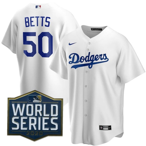 Los Angeles Dodgers Mookie Betts #50 2020 Mlb White Jersey